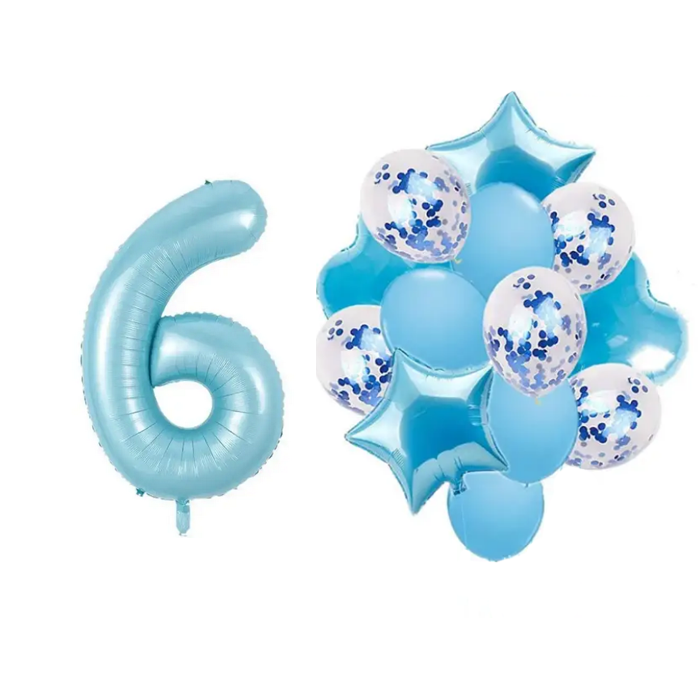 Фонтан із куль з цифрою "6", блакитний