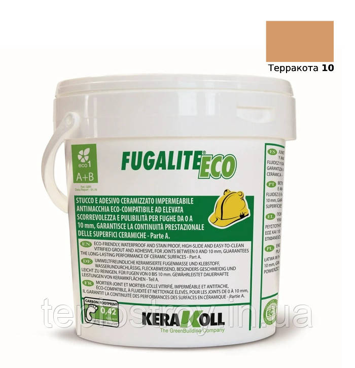 Епоксидна затирка для плитки, мозаїки та керамограніту Kerakoll Fugalite Eco 10 (терракота) відро 3 кг