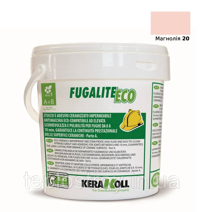 Епоксидна затирка для плитки, мозаїки та керамограніту Kerakoll Fugalite Eco 20 (магнолія) відро 3 кг, фото 1