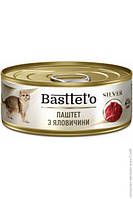 Паштет консервированный для котов Basttet`o Silver с говядиной, 85 г