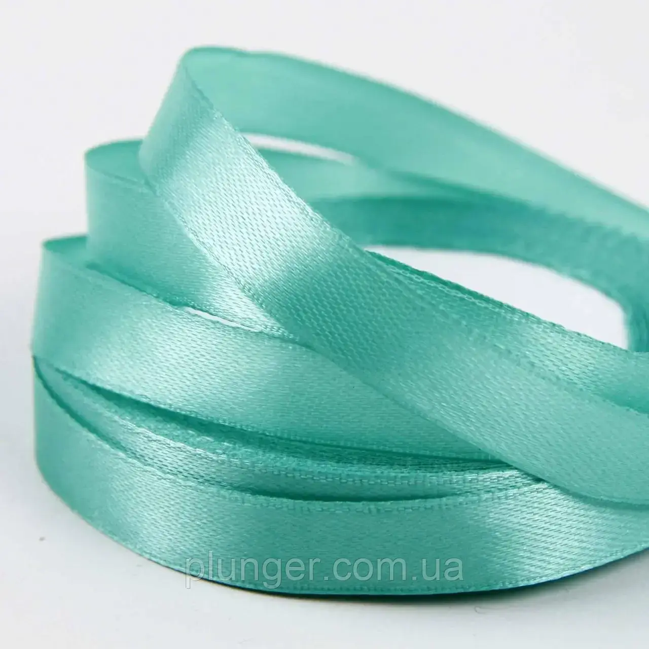 Стрічка атласна для пакування, 1,2 см Бірюзова, фото 1