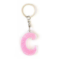 Брелок YES літера "С", рожева, в пак. 7*7см