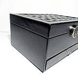 Скринька для прикрас шкірозамінник велика чорна, фото 5