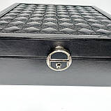 Скринька для прикрас шкірозамінник велика чорна, фото 5