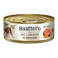 Паштет консервированный для котов Basttet`o Silver с лососем и овощами, 85 г