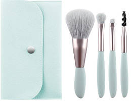 Набір пензлів для макіяжу Zoreya 4 шт. ЗеленийEStyle