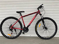 Спортивный велосипед алюминиевый 29 дюймов "680" красный + крылья + насос + подножка + звонок + доставка