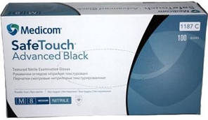 Рукавички нітрилові M чорні 50 пар MEDICOM Вага - 3.5 гEStyle