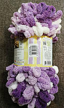 Пряжа Пуффи Колор Alize, колір 5923 для в'язання без спиць руками з петельками 1 моток 100г