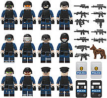 Набір військових фігурок, загін поліції 12 шт, зброя та амуніціяEStyle