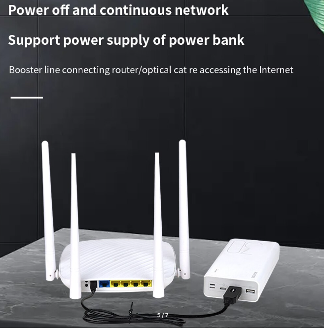 Кабель для роутера з перетворювачем USB-DC 5V-12V 1А 90см кутовий ...
