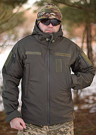 Чоловіча тактична вітрозахисна куртка Softshell софтшел хакі ММ-14