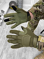 Тактические штурмовые перчатки полнопалые олива Перчатки военные армейские с закрытыми пальцами (DB-13426)