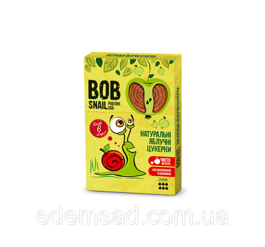 Натуральні цукерки BobSnail з яблуком, 60 г