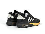 Чоловічі кросівки Adidas Zx 2K Boost 2.0 сіточка літні спортивні чорні білі золоті, фото 6