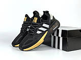 Чоловічі кросівки Adidas Zx 2K Boost 2.0 сіточка літні спортивні чорні білі золоті, фото 4