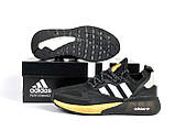 Чоловічі кросівки Adidas Zx 2K Boost 2.0 сіточка літні спортивні чорні білі золоті, фото 5