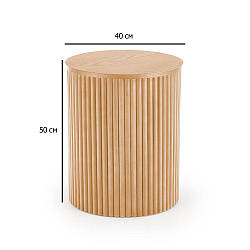 Круглий журнальний столик без ніжок Woody S 40х50 см із дерева в натуральному кольорі для невеликої кімнати