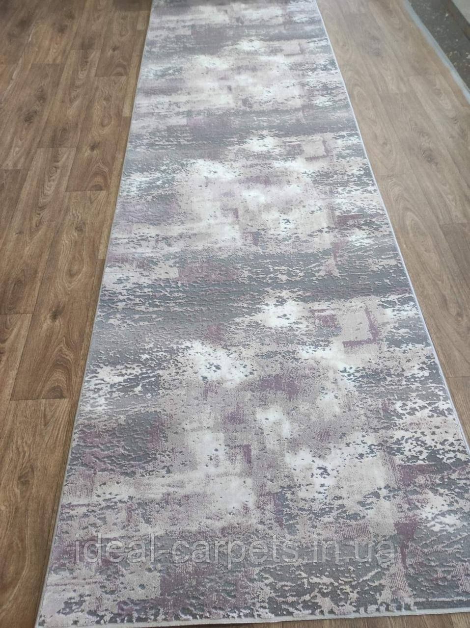 Доріжка Luxury 0492 Grey Pink Короткий ворс на відріз 0.8, 1м, 1.2м, 1.5м, 2м, 2.5м, фото 1