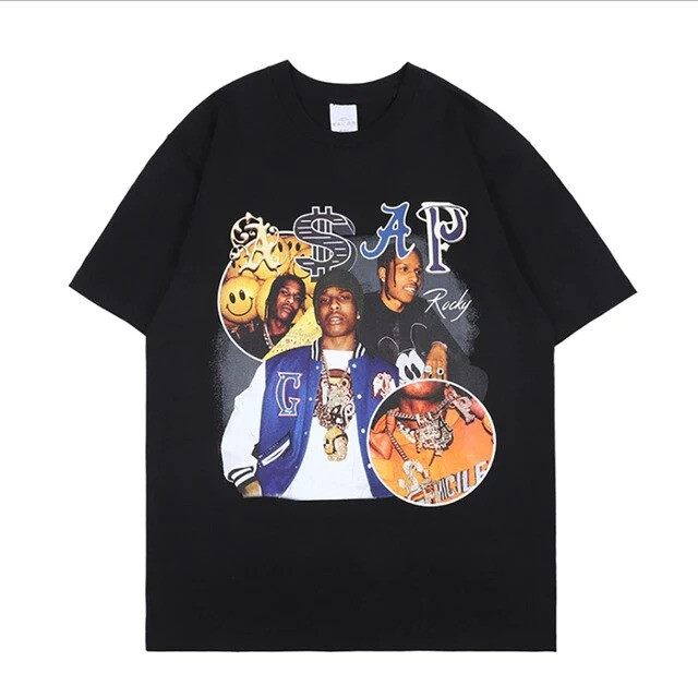 Футболка чорна A$AP Rocky Vintage Look Graphic T-Shirt XS