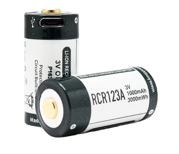 Акумулятор Keeppower RCR123A 3.0В 1000mAh + micro USB (P1634U2)