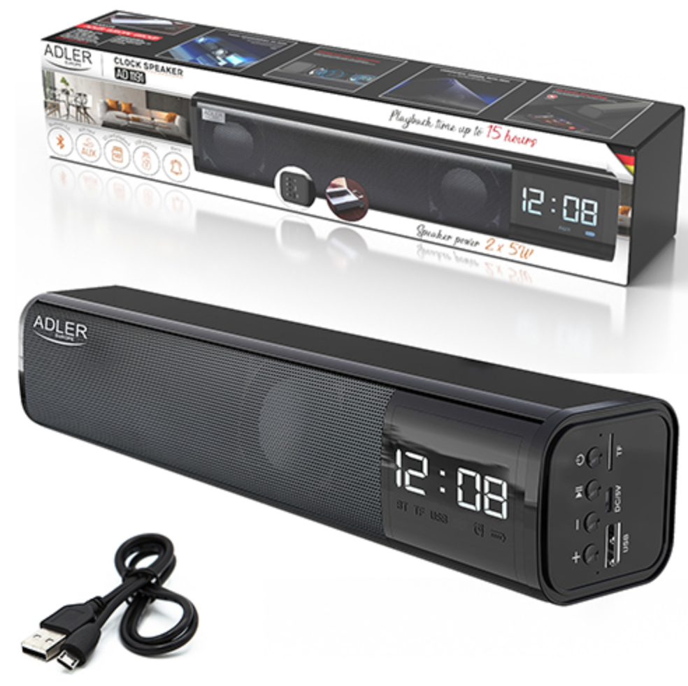 Bluetooth Колонка годинник з будильником Adler AD 1191, фото 1
