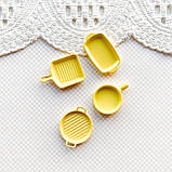 Мініатюра набір сковорідок 3.3-4 см Жовтий, фото 3