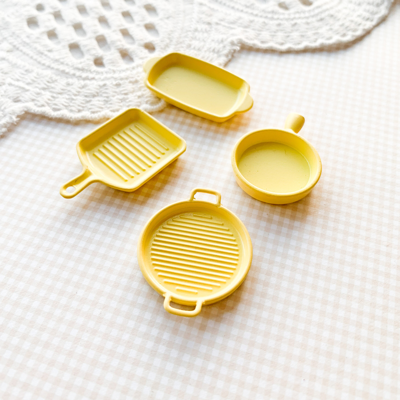 Мініатюра набір сковорідок 3.3-4 см Жовтий, фото 1