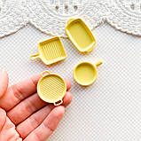 Мініатюра набір сковорідок 3.3-4 см Жовтий, фото 2