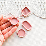 Мініатюра набір сковорідок 3.3-4 см Рожевий, фото 2