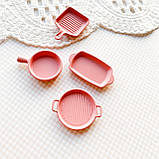 Мініатюра набір сковорідок 3.3-4 см Рожевий, фото 3
