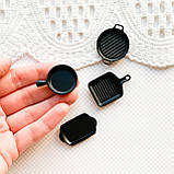 Мініатюра набір сковорідок 3.3-4 см Чорний, фото 2