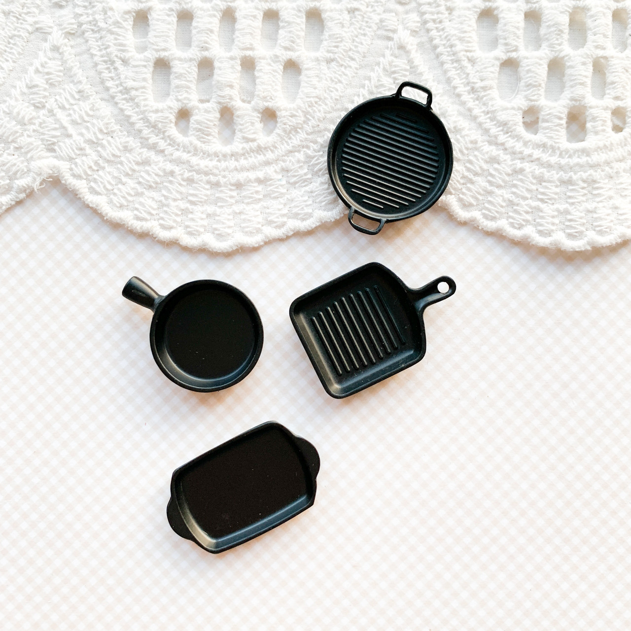 Мініатюра набір сковорідок 3.3-4 см Чорний, фото 1