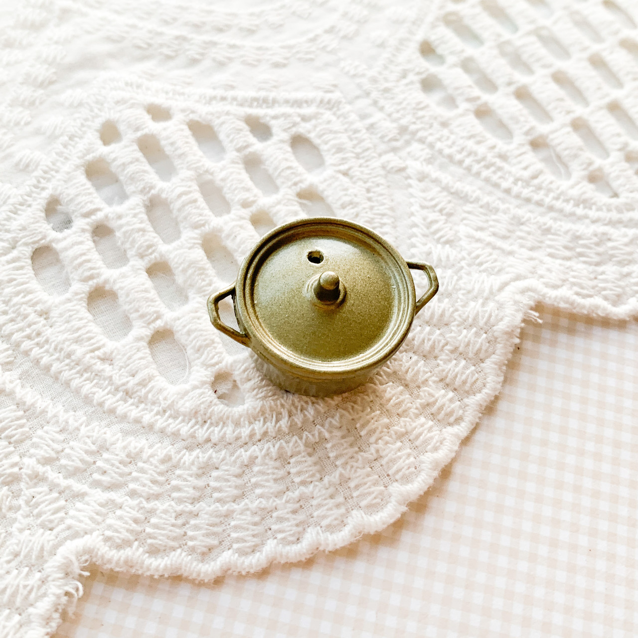 Мініатюра каструлька 3.4 см Старе золото, фото 1