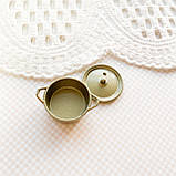 Мініатюра каструлька 3.4 см Старе золото, фото 2