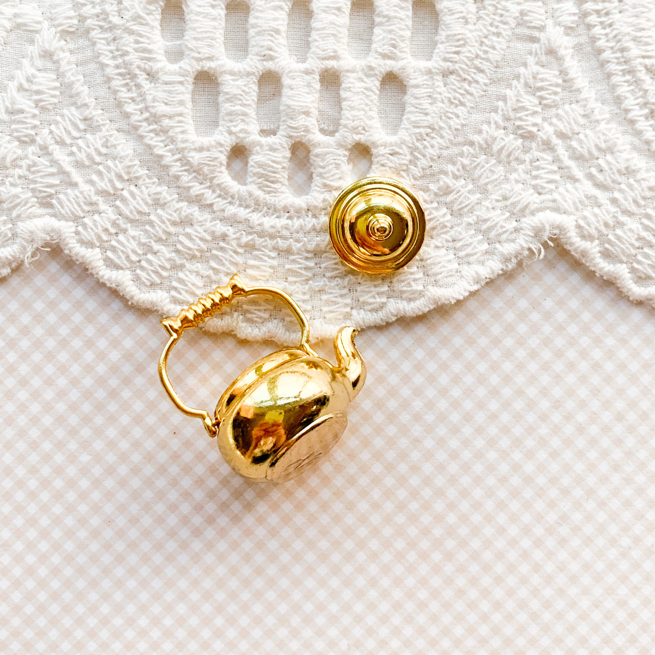 Мініатюра чайник 2.8 см Золото, фото 1