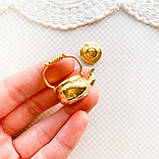 Мініатюра чайник 2.8 см Золото, фото 3