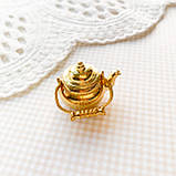 Мініатюра чайник 2.8 см Золото, фото 4