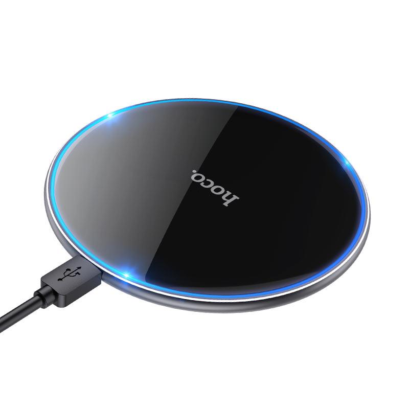 Безпровідний зарядний пристрій Hoco CW6 Pro Ultra-thin Wireless Fast Charger Black
