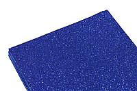 Фоамиран 1,8мм синий с глиттером -10листов, 7944