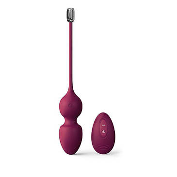 Вагінальні кульки Dorcel LOVE BALLS PLUM, вібрації і руху внутрішнього кульки, пульт ДУ, фото 1