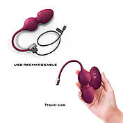 Вагінальні кульки Dorcel LOVE BALLS PLUM, вібрації і руху внутрішнього кульки, пульт ДУ, фото 6