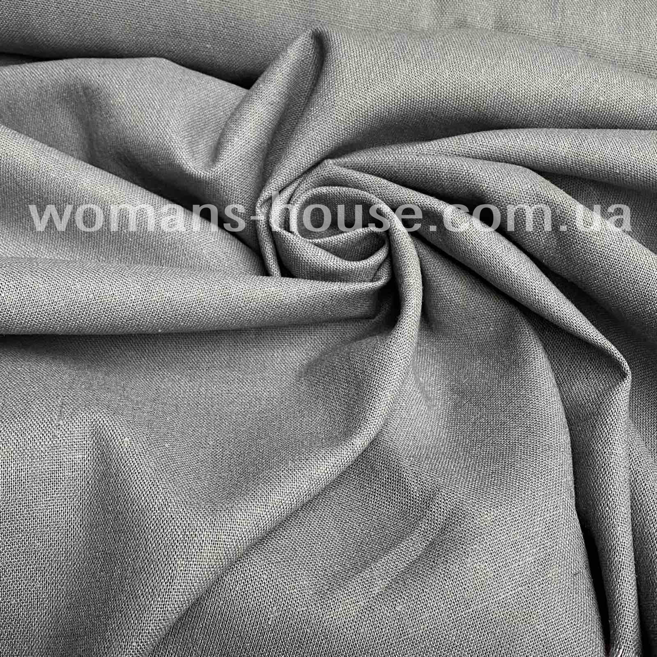 Ткань Лён натуральный (Льняная ткань) Серый - фото 1 - id-p1116983070