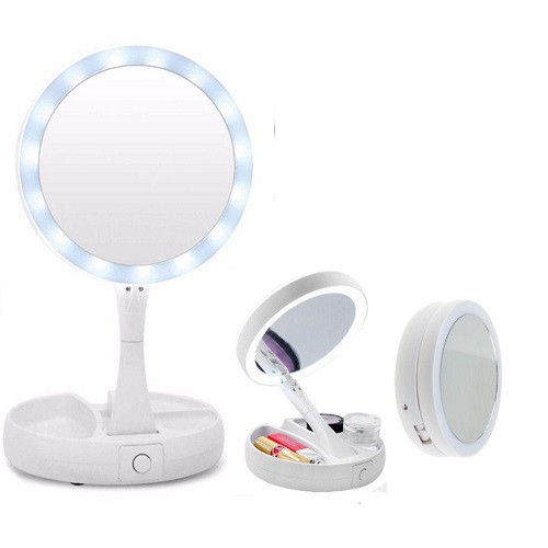 Дзеркало для макіяжу з led-підсвічуванням Stenson MyFoldAway R-86662 16х28.5 см ID 3899982