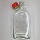 Комплект пляшка скло прозора+кришка залізна червона 200 мл для наливок олії оцту, фото 2