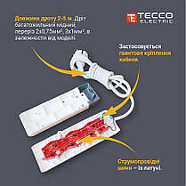 Подовжувач TECCO 6 постів із заземленням із вимикачем 3 м (3*1) білий 1 шт./пач./пач., фото 3