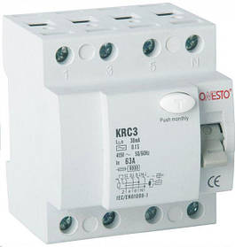 Дифреле ONESTO 3п+N 25А RCD 30mA, тип AC (KRC3)