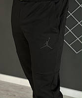 Демісезонні штани чорні Jordan чорний лого (двонитка)