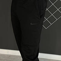 Демісезонні штани чорні Nike чорний лого (двонитка)