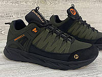 Чоловічі шкіряні кросівки Merrell Колір Хакі Натуральна шкіра! Гарантія! Весна Літо Осінь Мерелл